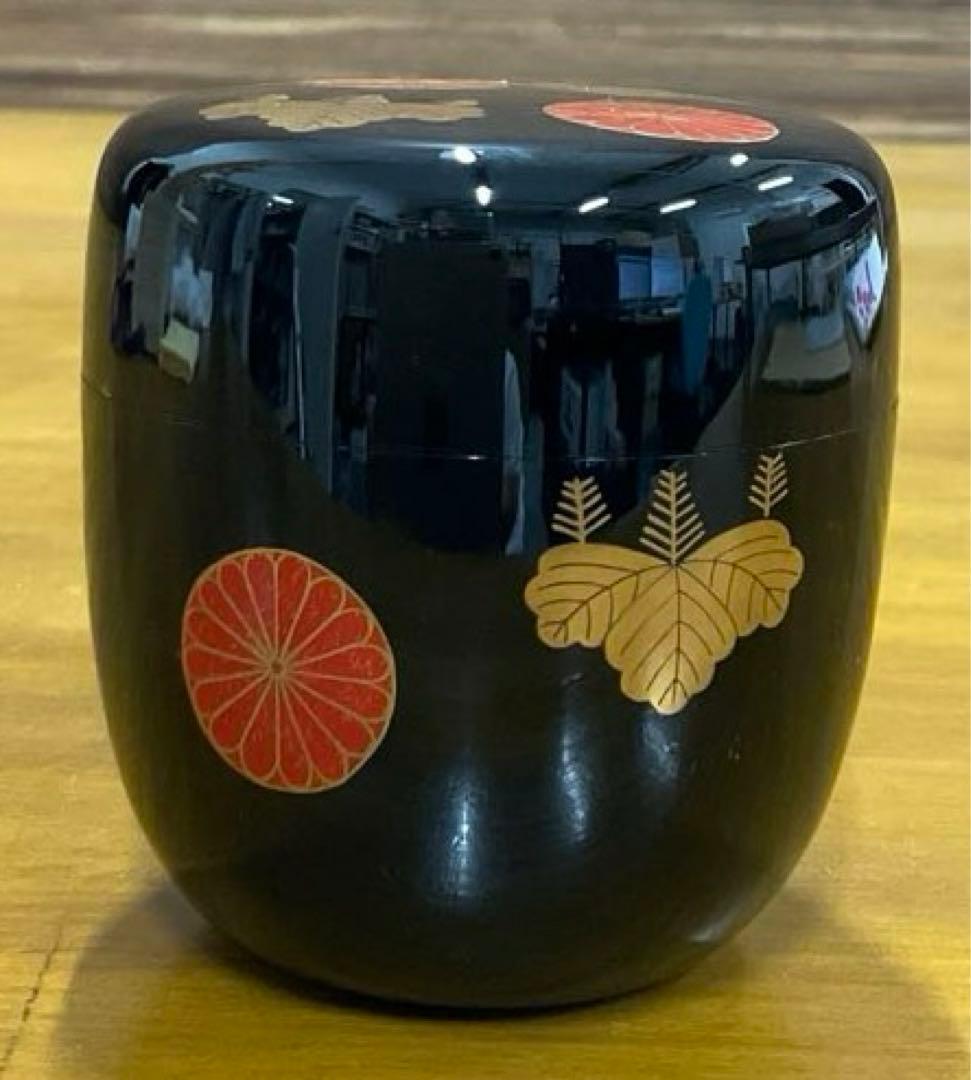 棗　茶道具　高台寺蒔絵　中棗　竹内幸斎 造　友箱付き