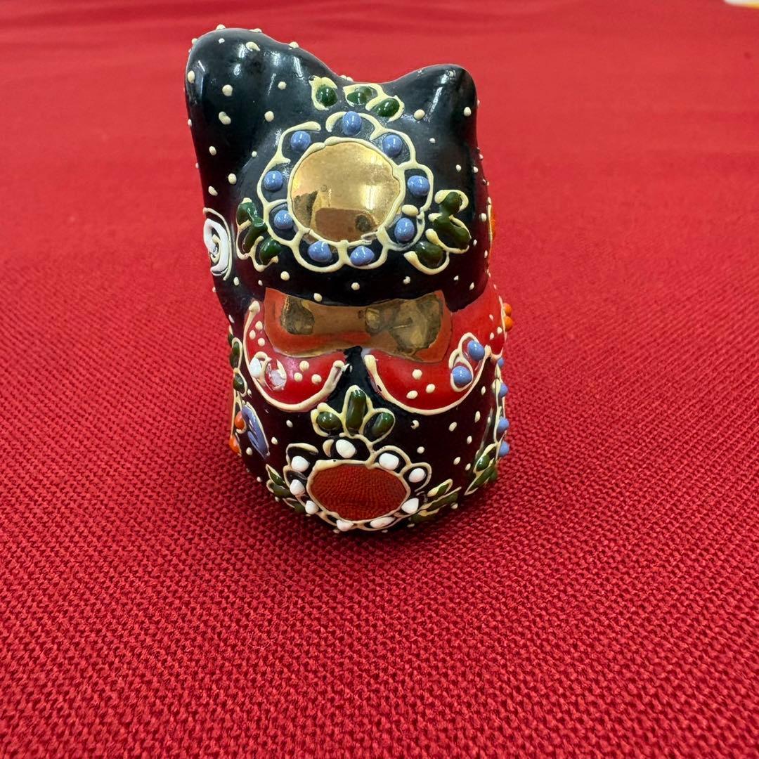 九谷焼 チビ招き猫 3体セット 凸盛