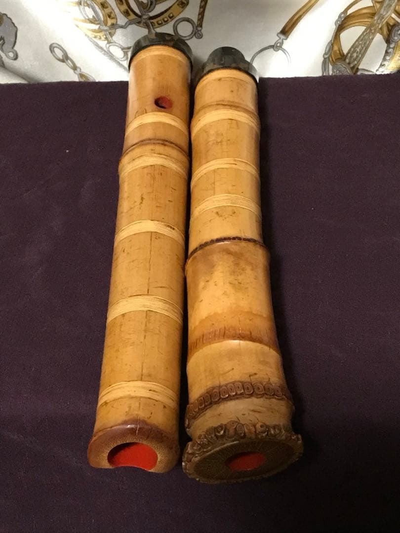 ☆尺八　琴古流　在銘　鼈甲継　約54.5センチ　約440グラム　古い尺八