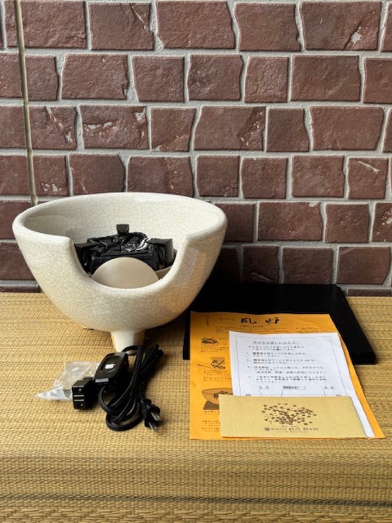 茶道具 野々田商店 白さつま 紅鉢型風炉型電熱器炭型ヒーター B型 敷板・香入付