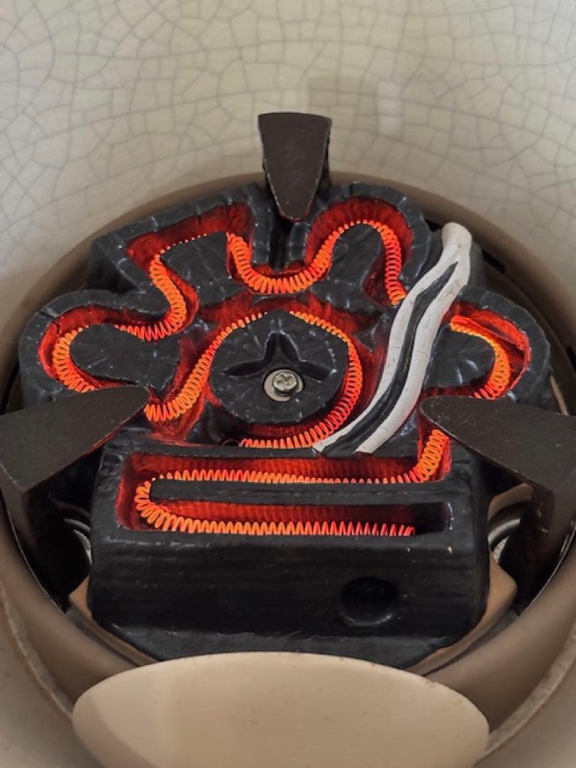 茶道具 野々田商店 白さつま 紅鉢型風炉型電熱器炭型ヒーター B型 敷板・香入付