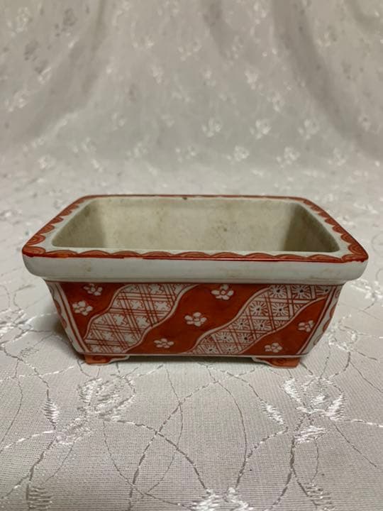 九谷龍山　赤　絵鉢