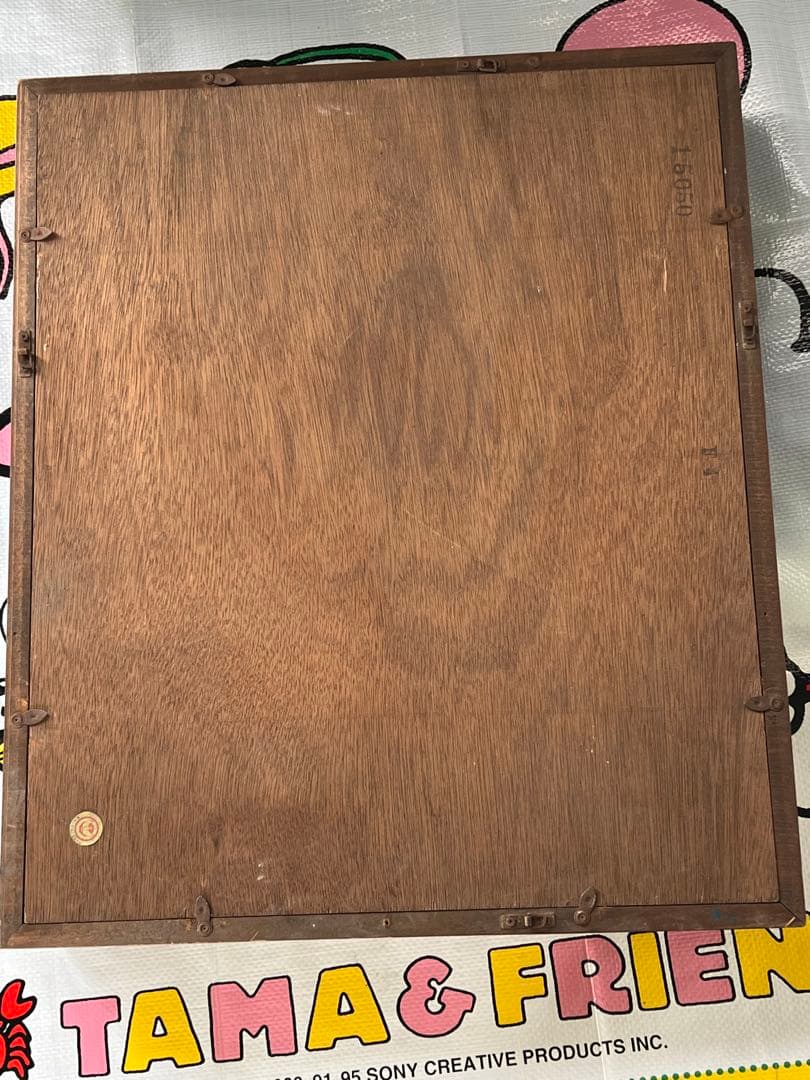 真作（中山節子)抽象油彩画 F. S. M. N. 金色フレーム