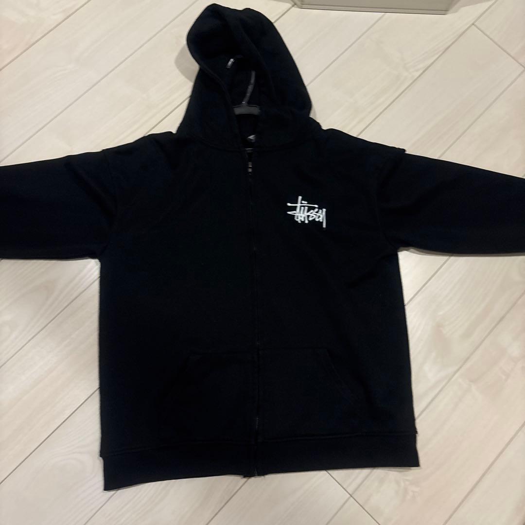 Stussy フーディ Lサイズ 黒ジップパーカー