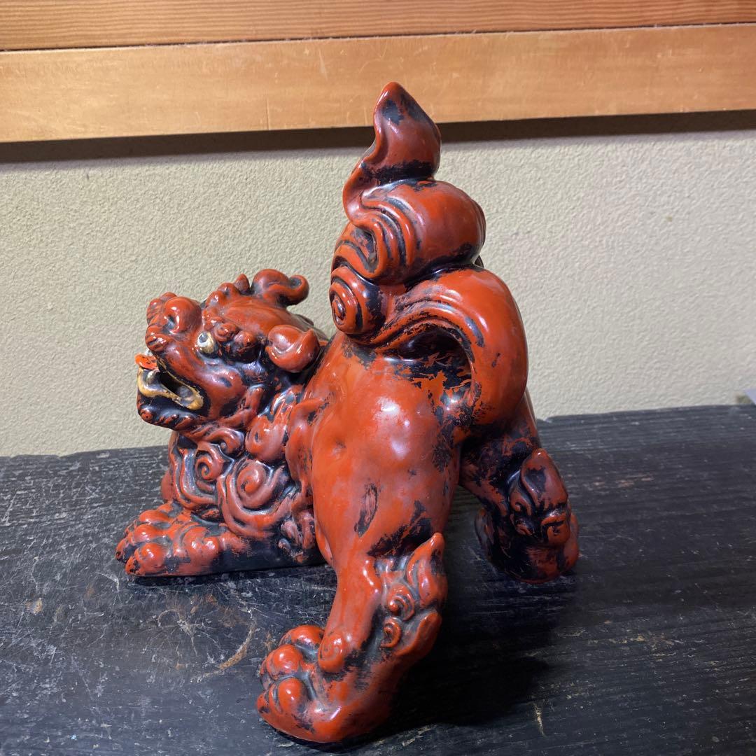 古九谷　赤唐獅子　置物
