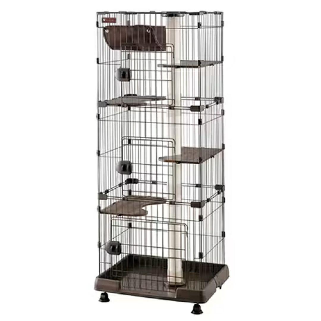 ブラウン 3段キャットケージ