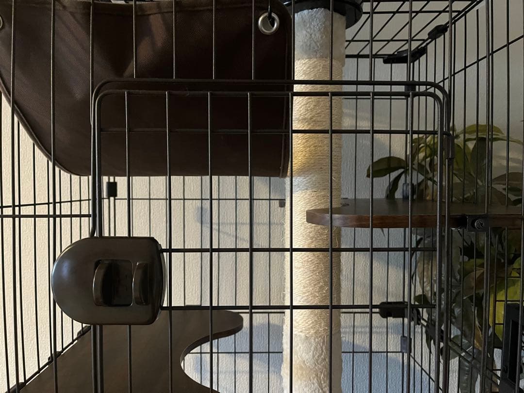 ブラウン 3段キャットケージ