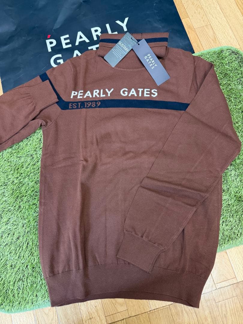 新品正規品【PG/4】パーリーゲイツ ハイネック長袖ニットカットソーモックネック