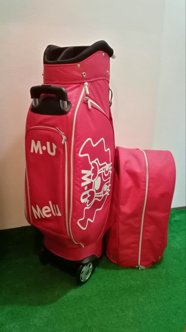 MUスポーツ　キャディバック　キャスター付き　ローリングソール　ピンク