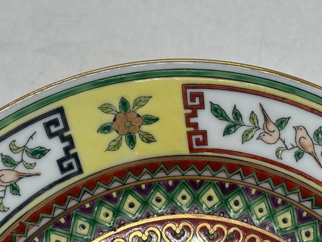 中国　1970年代　景徳鎮製　粉彩花果紋大皿5点　送料込み260104