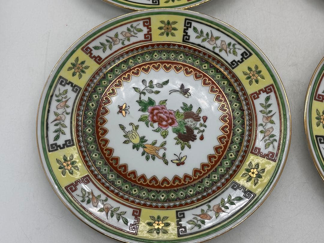 中国　1970年代　景徳鎮製　粉彩花果紋大皿5点　送料込み260104