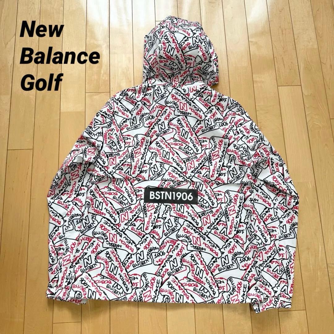 ニューバランスゴルフ スニーカー柄 総柄 パーカー ジャケット 防風 撥水 M