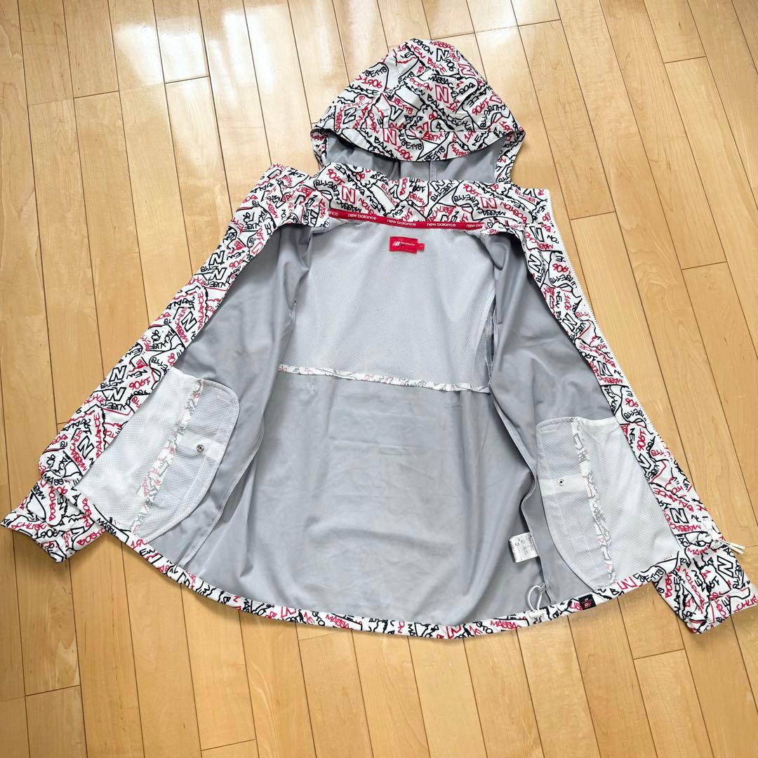 ニューバランスゴルフ スニーカー柄 総柄 パーカー ジャケット 防風 撥水 M