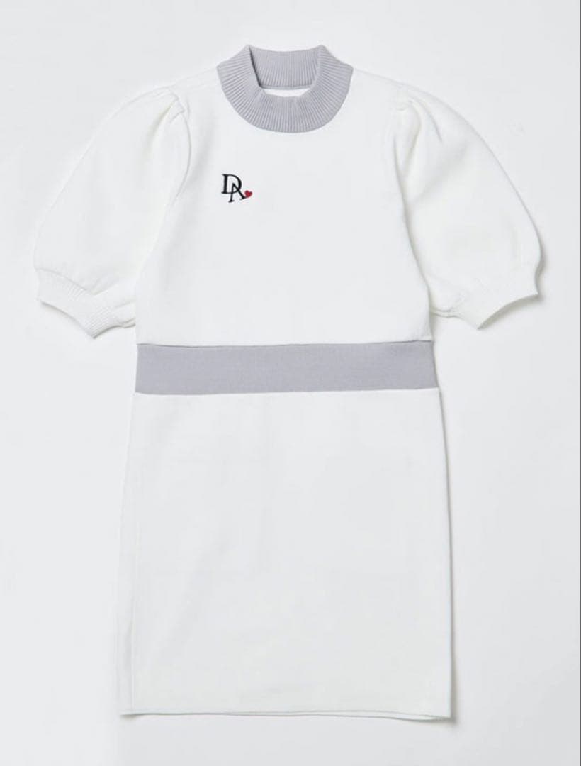 ドゥアヴニール/ホワイト/パフスリーブ/半袖/ワンピース/新品未使用品