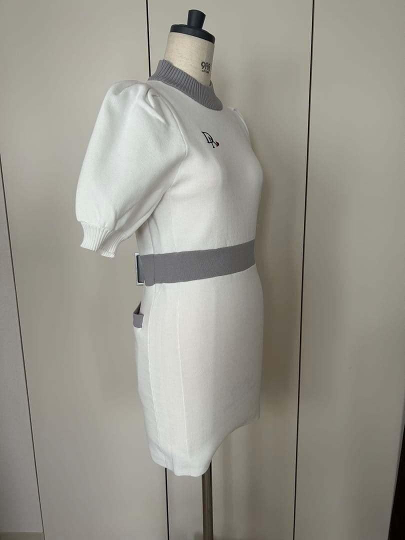 ドゥアヴニール/ホワイト/パフスリーブ/半袖/ワンピース/新品未使用品