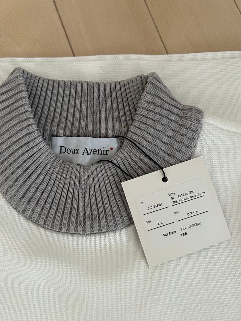 ドゥアヴニール/ホワイト/パフスリーブ/半袖/ワンピース/新品未使用品