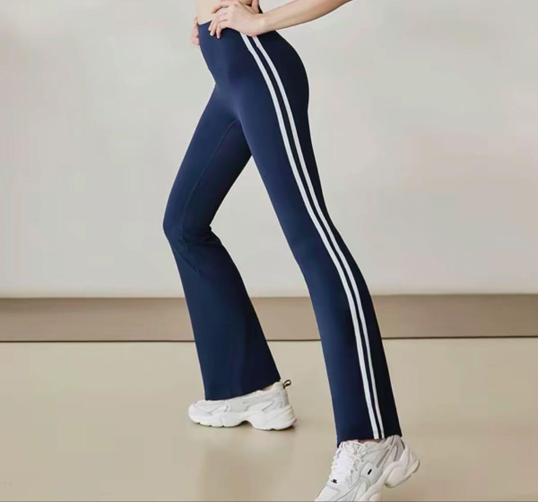 未使用　キャミソール&ハイウエストストライプフレアレギンスセット　M