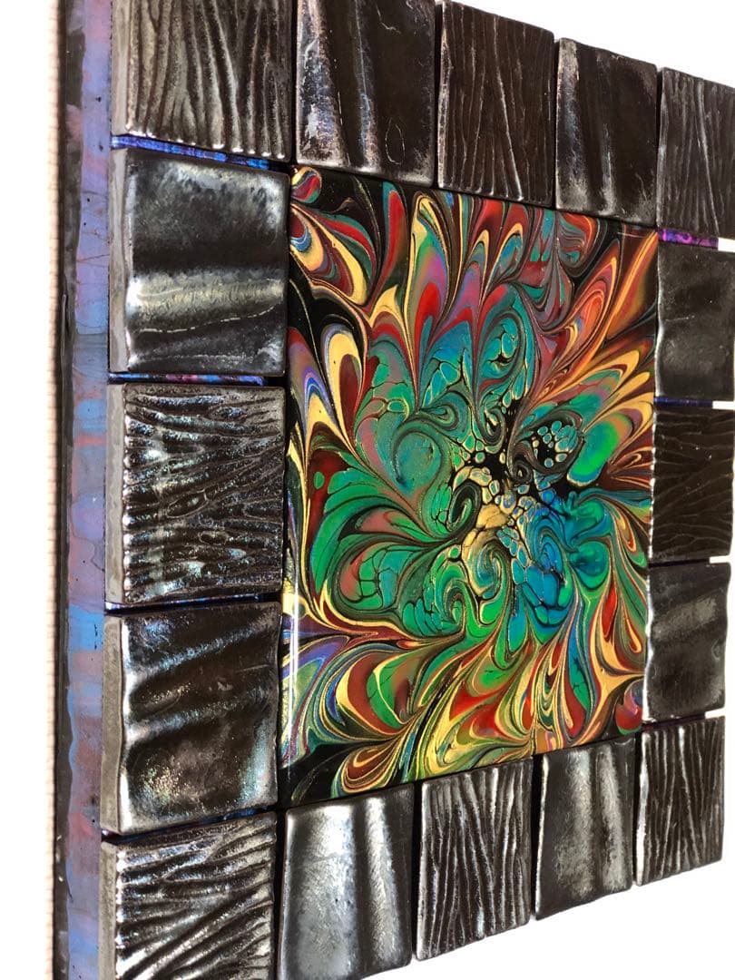 『千賀輝天』フルイドアート　現実アート　抽象画　アクリル画　ポーリングアート