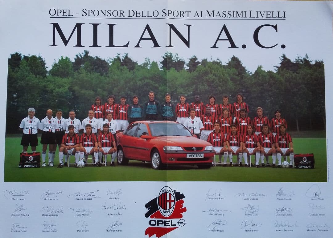 AC ミラン  黄金期ジャンボポスター   A面B面