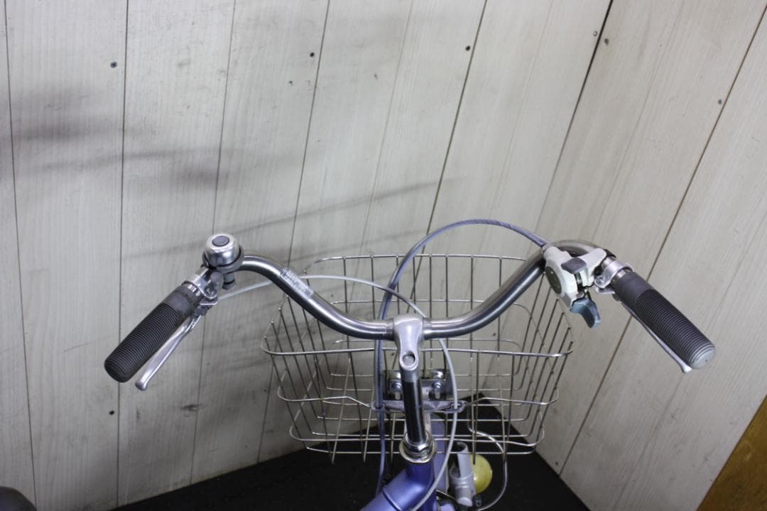 青紫色 シティサイクル 3輪 バスケット付き