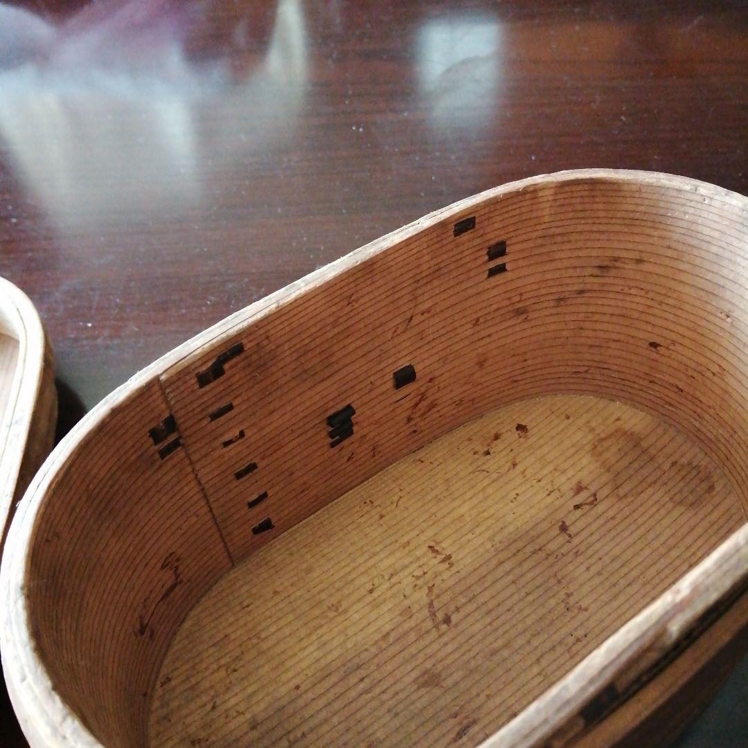 曲げわっぱ　二段弁当箱　18cm　明治期