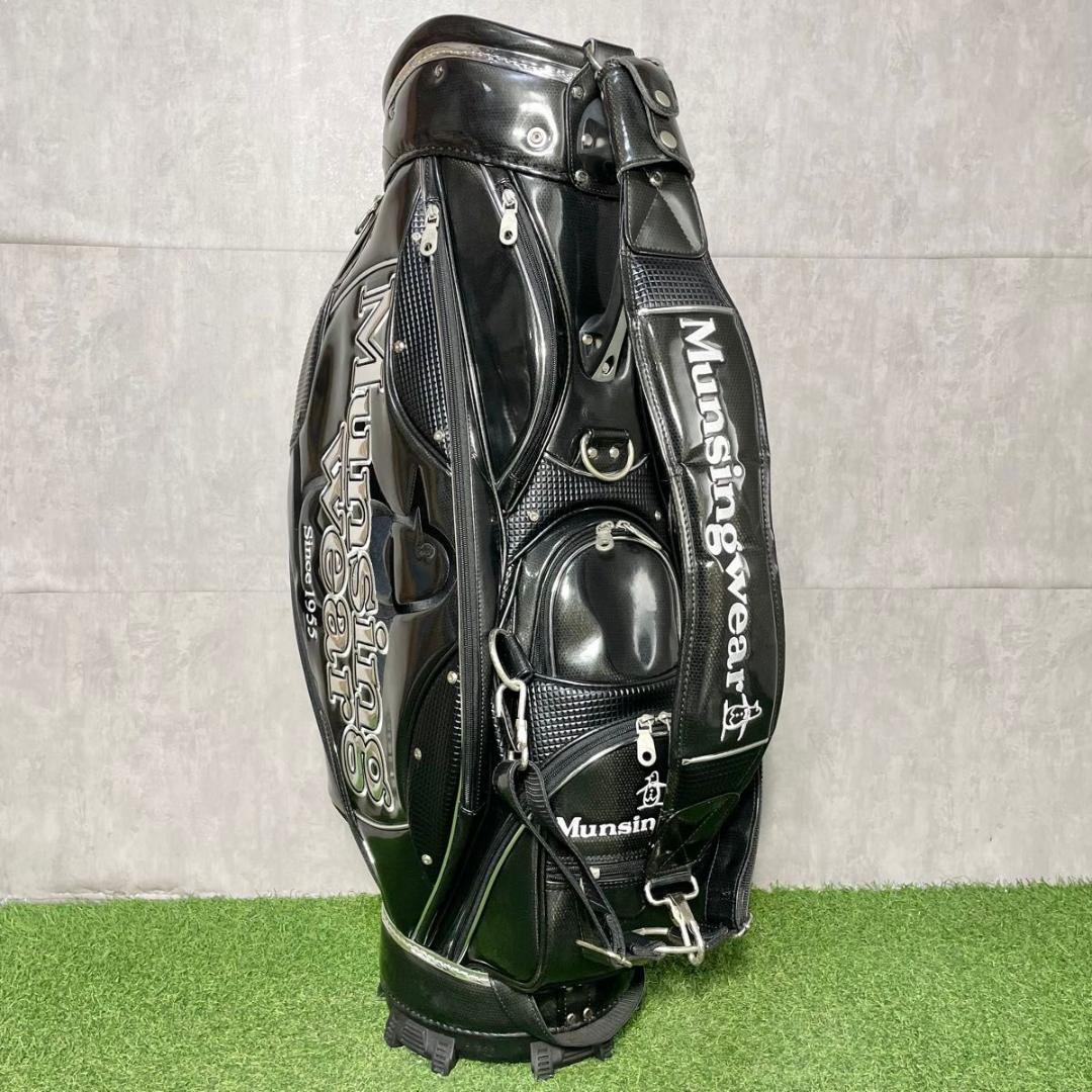 マンシングウェア キャディバッグ ゴルフバッグ エナメル 3点式 ツアーモデル