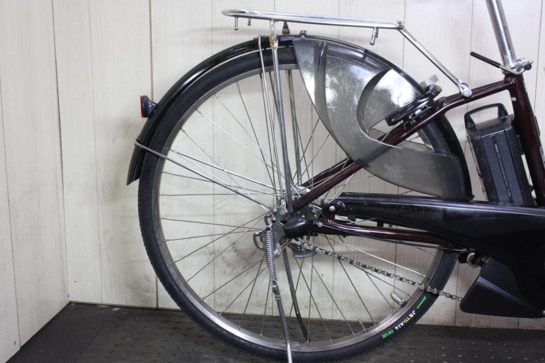 電動アシスト自転車 ダークブラウン 前カゴ付き