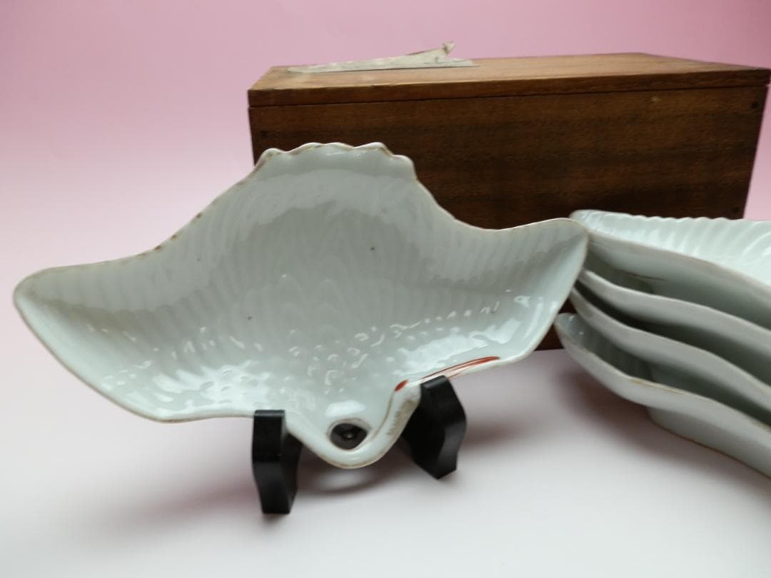 時代 鶴形 皿 向付 5客 セット 70916