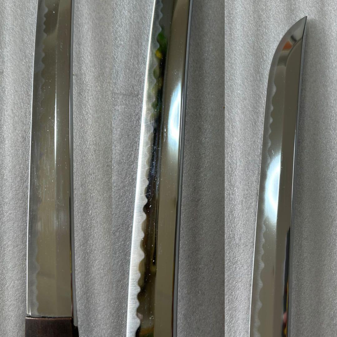 模造刀 打刀 脇差 2点セット 黑茶鞘 鞘付き長さ約69/102cm 26A21