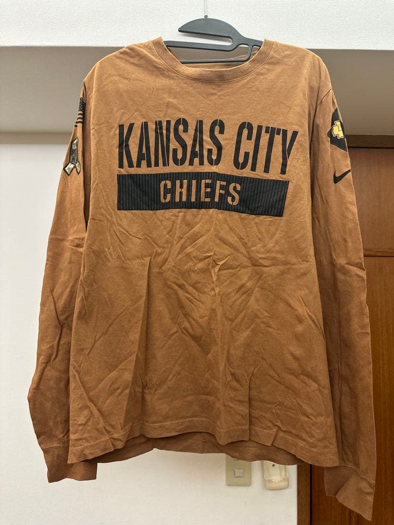NIKE NFL チーフス ロングTシャツ M ブラウン ミリタリーデザイン