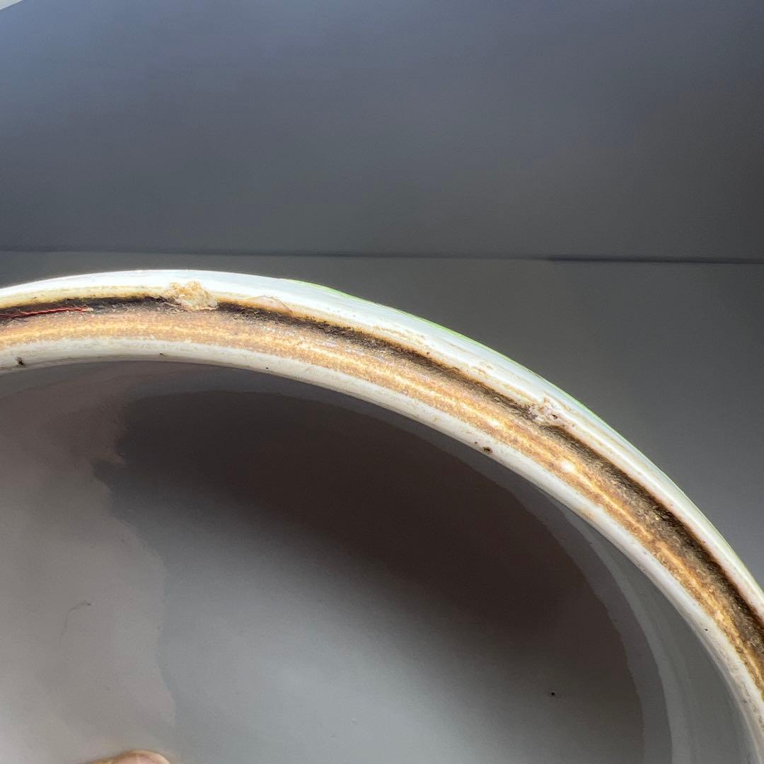 中国清時代　粉彩花蝶図水指　木箱付　高約15.5㎝　東Y8-0203☆2Fトコチ