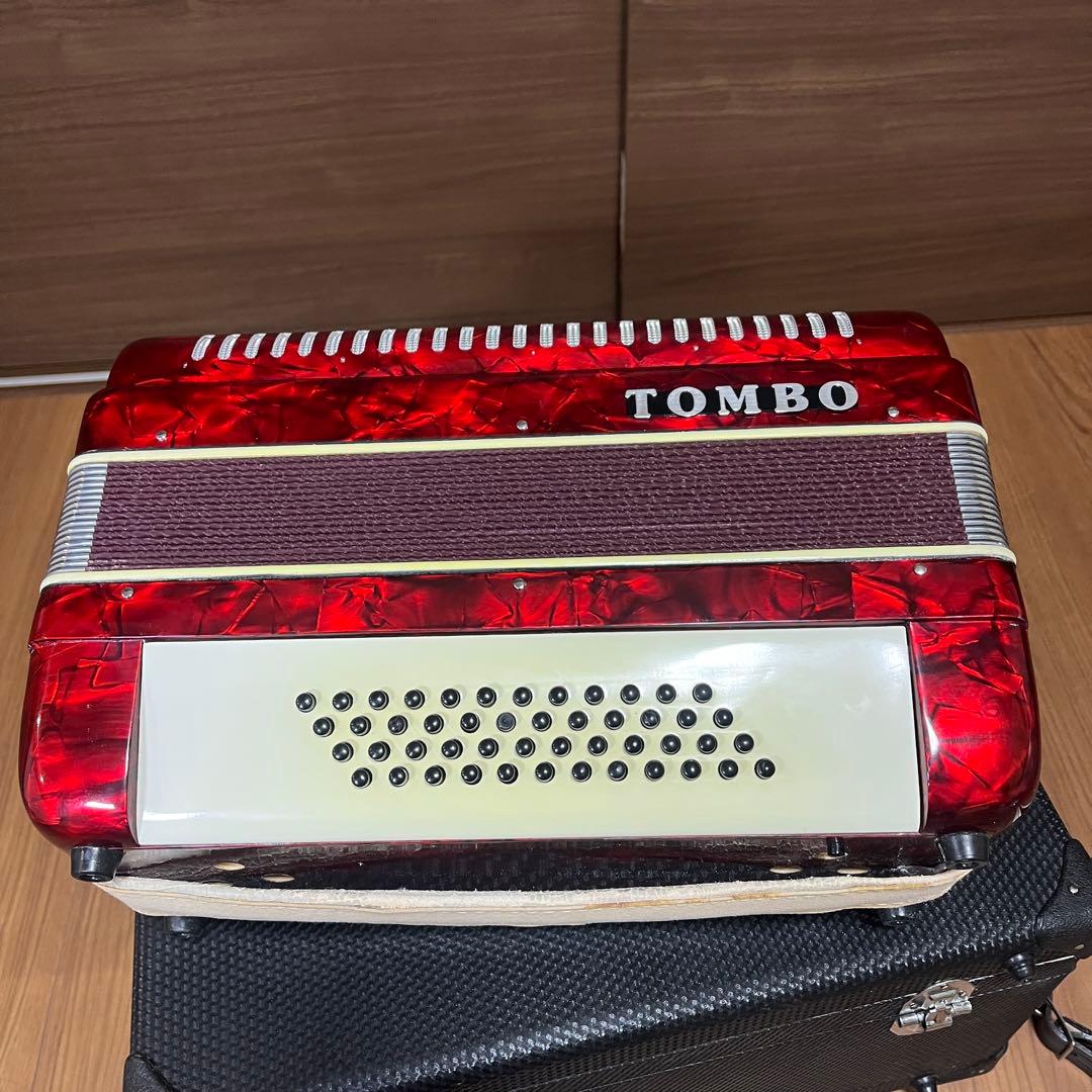 稼動品TOMBO トンボアコーディオン T-48 ケース付き 34鍵