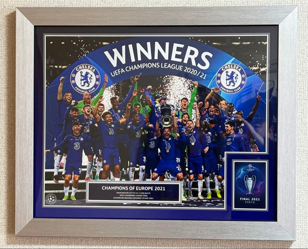 チェルシー 2020-2021 CL優勝記念 フォトフレーム トロフィーリフト