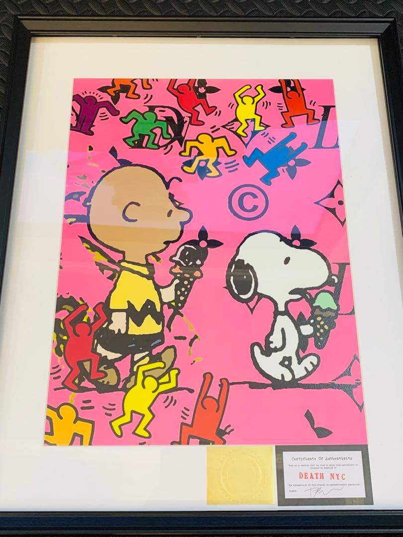 額装込　今半額！世界限定100点　DEATH NYCポップアート キースヘリング