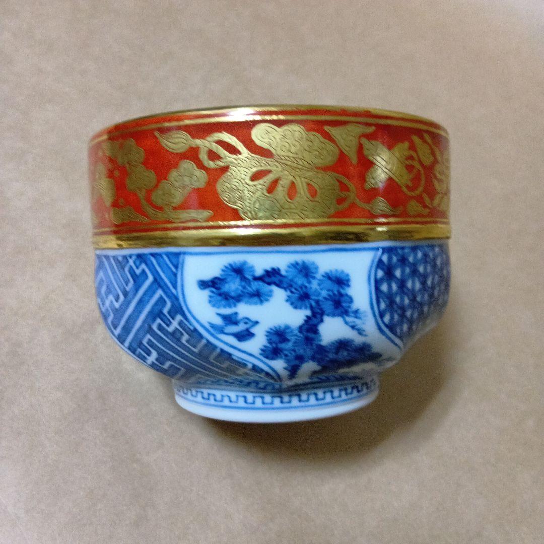 茶道具　金襴手祥瑞腰捻茶碗