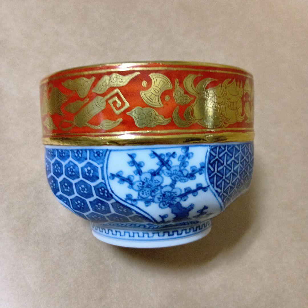 茶道具　金襴手祥瑞腰捻茶碗