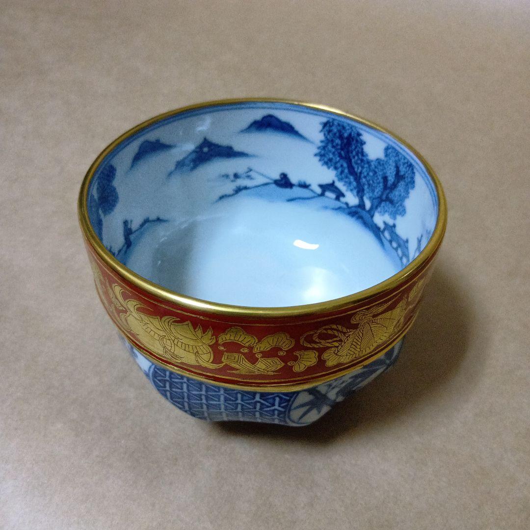 茶道具　金襴手祥瑞腰捻茶碗