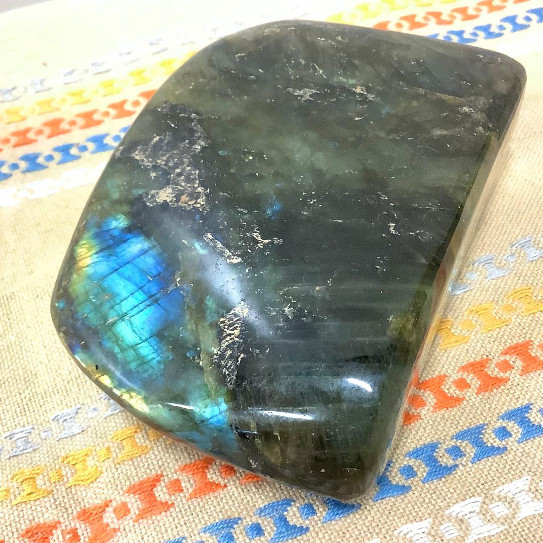 【前世の記憶、魂の学び】大サイズ！天然石 ラブラドライト 原石置き物