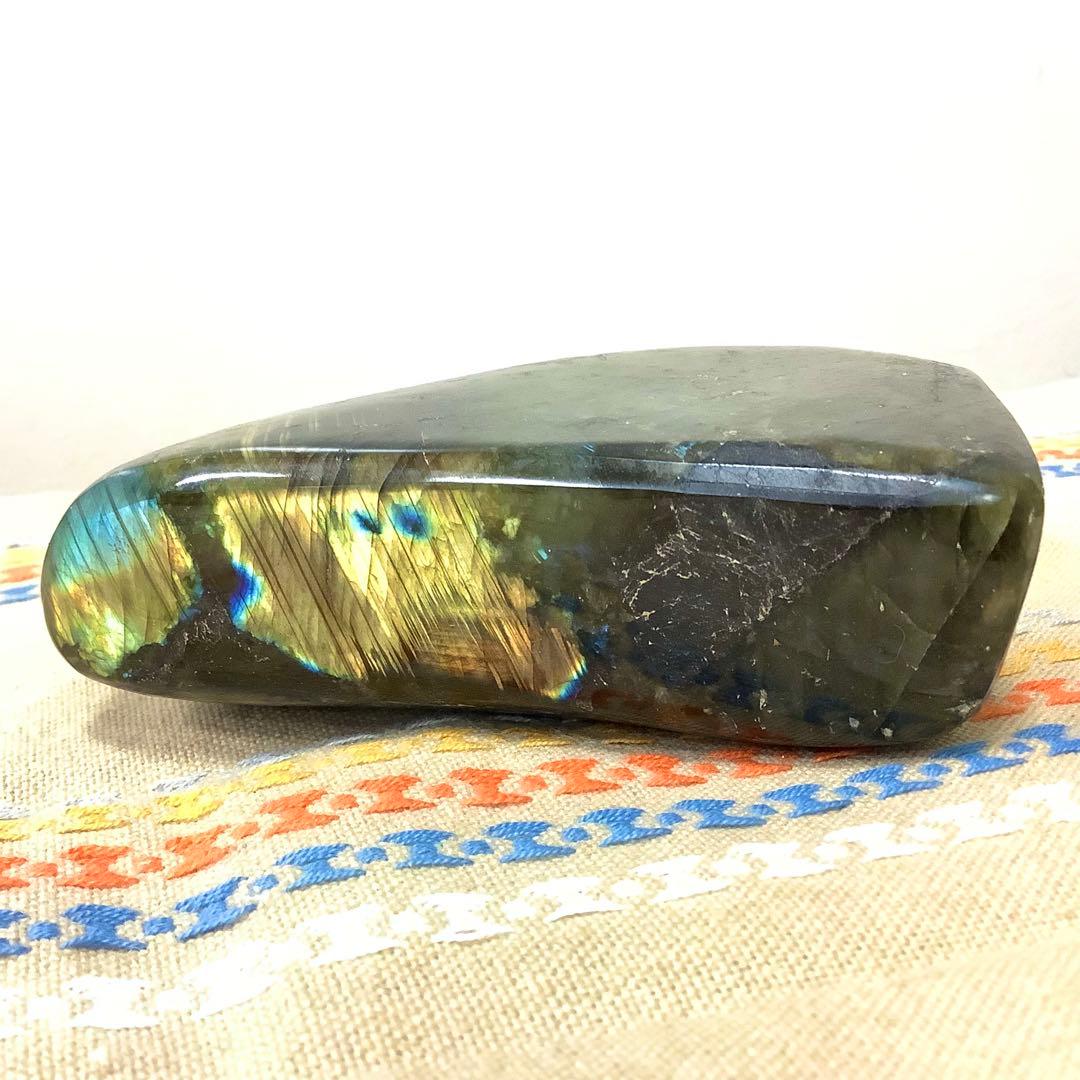 【前世の記憶、魂の学び】大サイズ！天然石 ラブラドライト 原石置き物