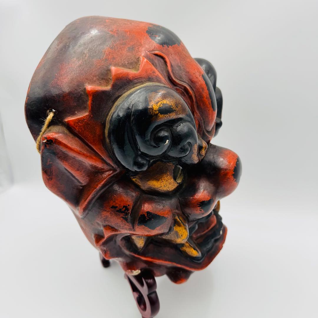 追儺鬼 鬼の面 神楽面 能面 木彫 お面 飾り面 魔除け お祭り 日本伝統