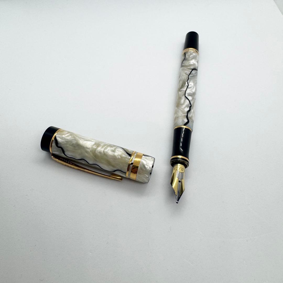 パーカー 万年筆 デュオフォールド　パール ブラック 18K センテニアル