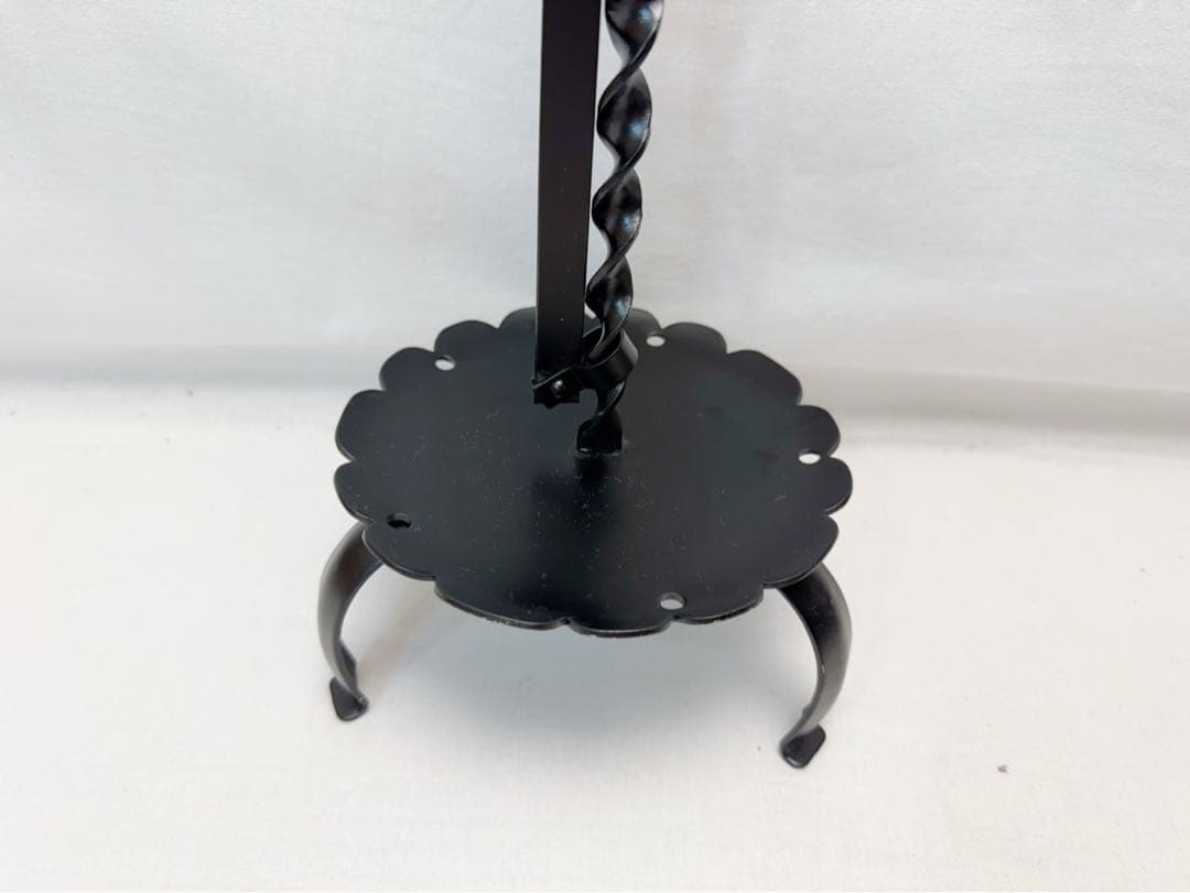 未使用 茶道具 膳燭 夜咄道具 燭台 鉄製 高さ調整機能 灯明具 金属 紙箱