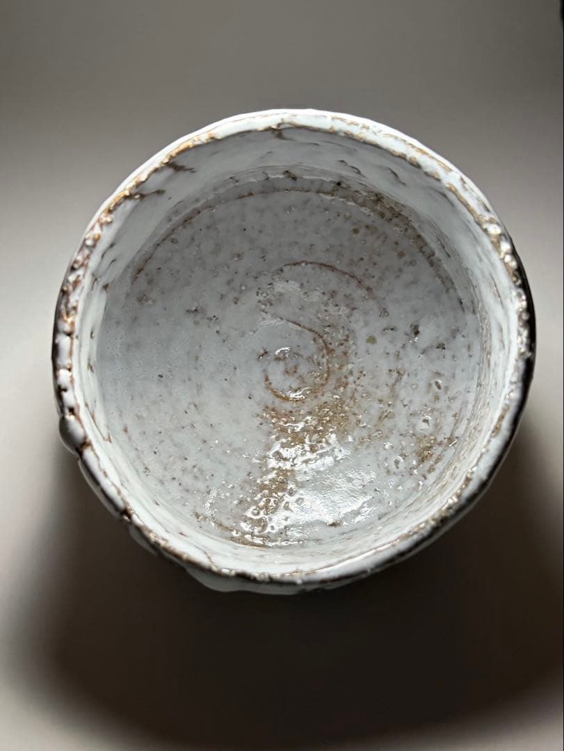 渋谷泥詩 作 萩焼 十文字割高台茶碗 白萩 鬼萩