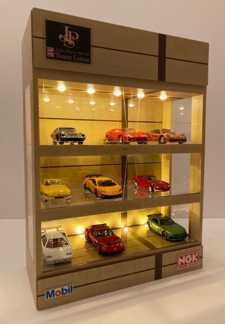 ほどとび・ウォールナット基調・3層式ディスプレーBOX/ ネオジオラマ