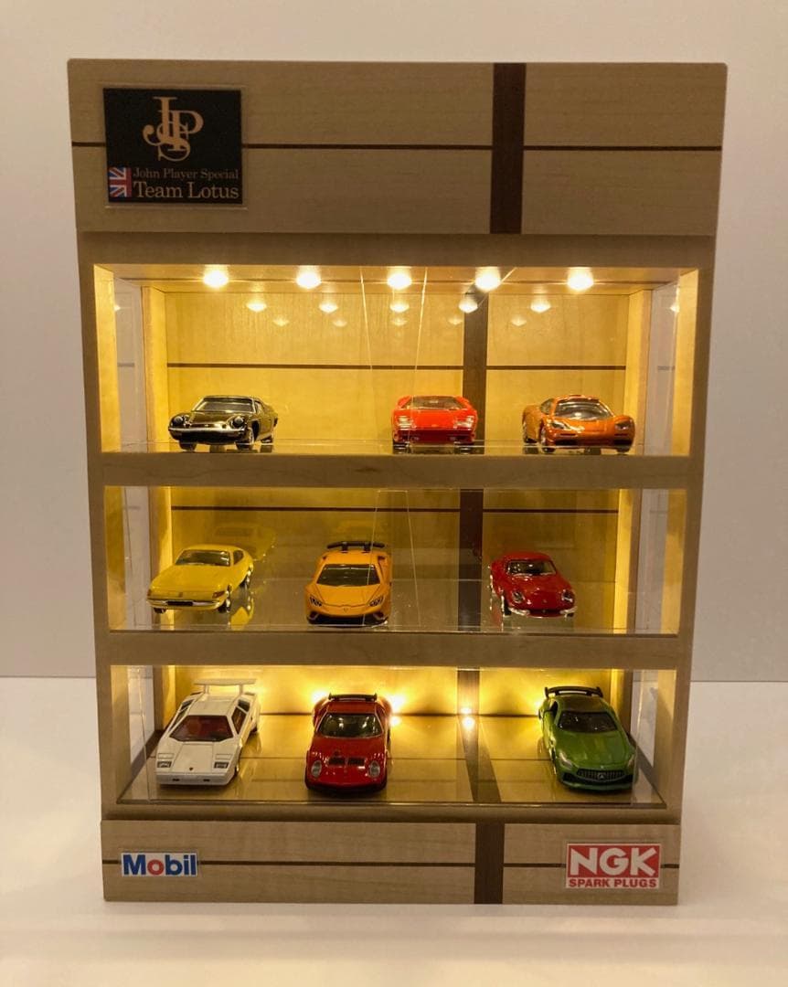 ほどとび・ウォールナット基調・3層式ディスプレーBOX/ ネオジオラマ