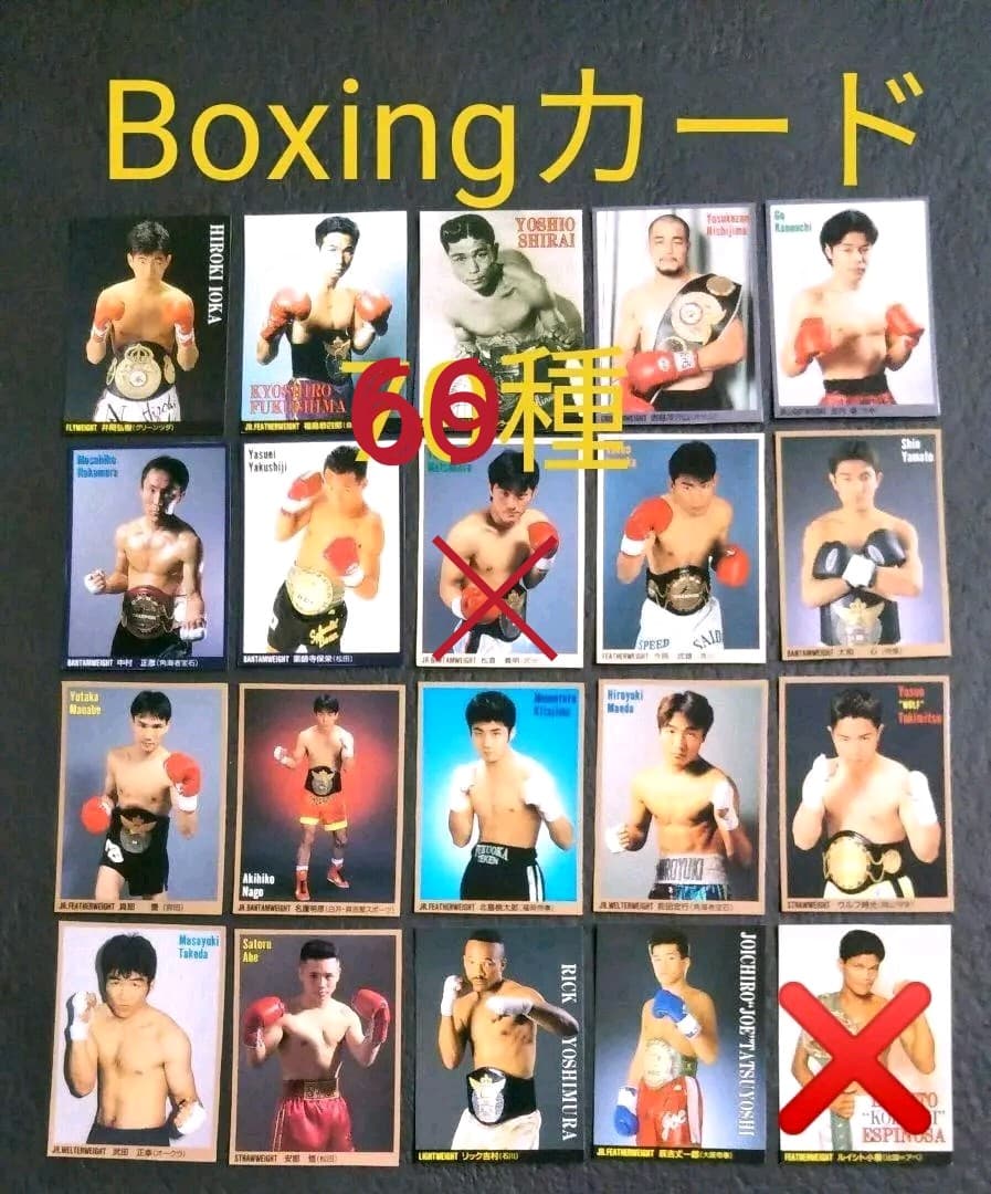 バラ売りも可能です。ワールドボクシング日本人他カード66種