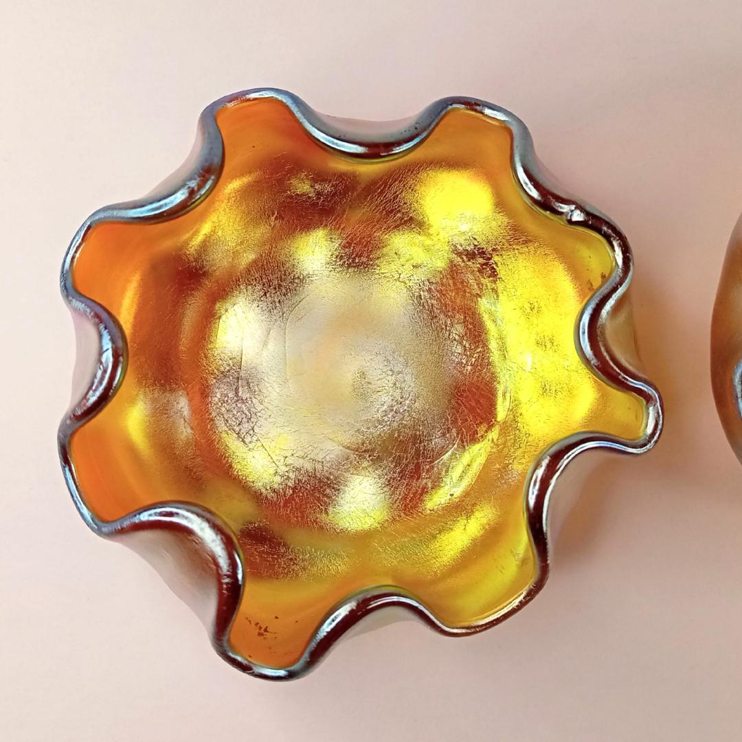 ルイスCティファニー ソルトセラー ファブリルガラス 2つセットq78