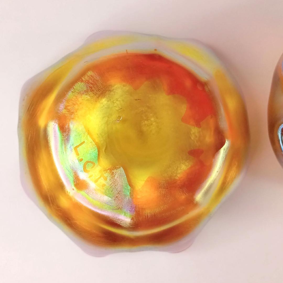 ルイスCティファニー ソルトセラー ファブリルガラス 2つセットq78