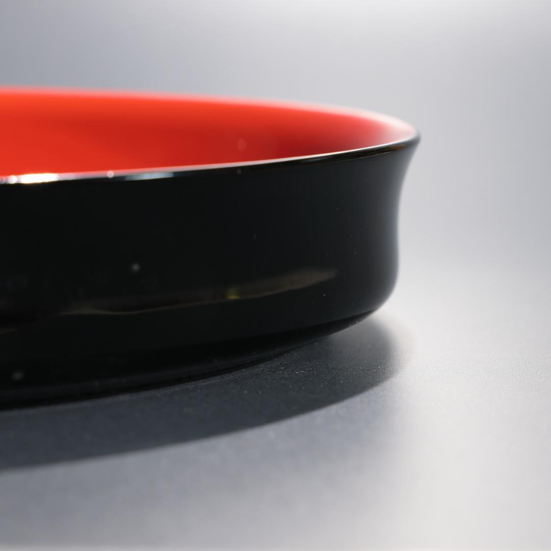 輪島塗　丸盆　朱×黒　漆塗　直径36cm　R0939P3