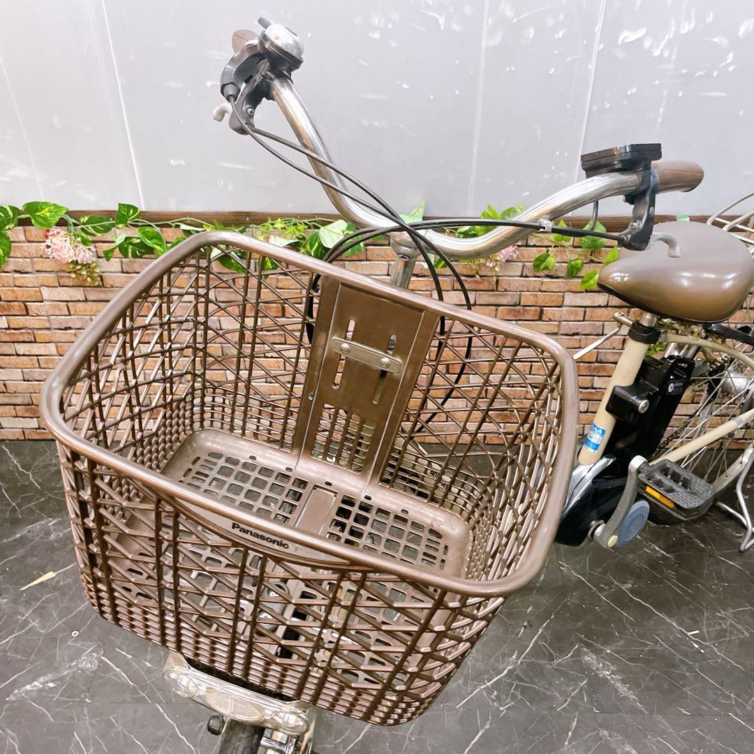 【9】電動自転車 Panasonic ベージュ クリーム 26インチ